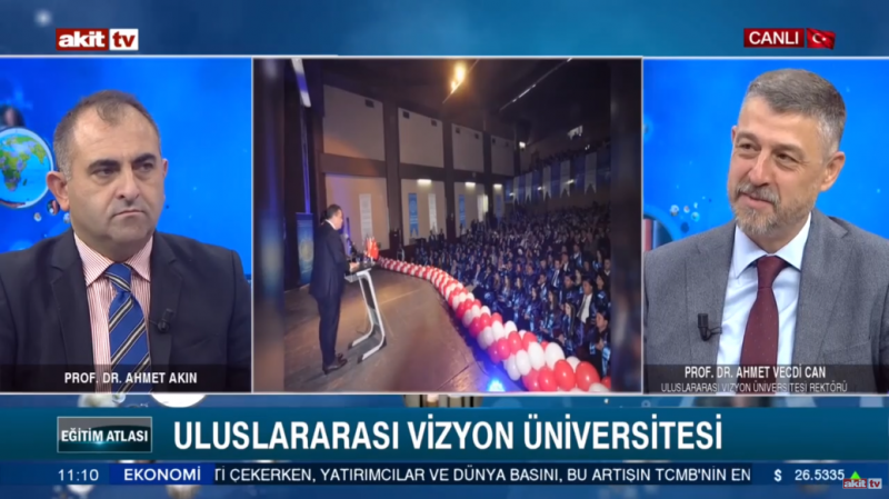 INTERNATİONAL VISION UNIVERSITY RECTOR, PROF. DR. AHMET VECDI CAN, WAS A GUEST ON AKİT TV'S LIVE BROADCAST. 